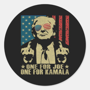 Sticker Rond Pour Joe One Pour Kamala Funny Trump 2024