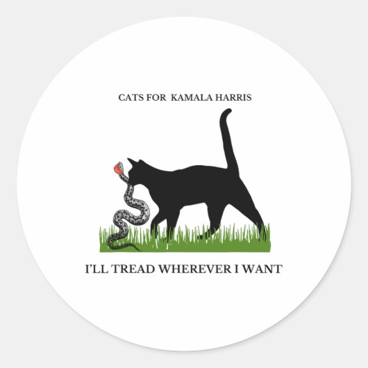 Sticker Rond Pour Kamala Harris, Je Vais Parcourir Où Je Veux (Devant)