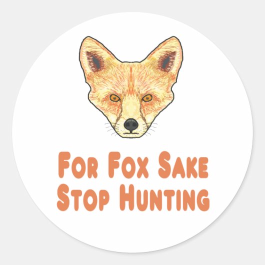 Sticker Rond Pour la chasse au saké de renard (Devant)