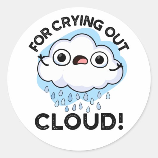 Sticker Rond Pour la séchage Cloud amusant plume météorologique (Devant)