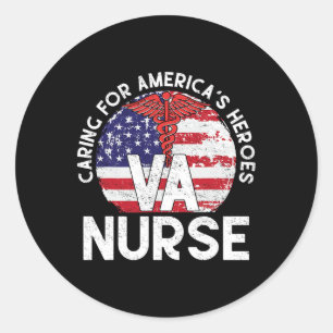 Sticker Rond Pour la Semaine des Infirmières Va Patriotique des