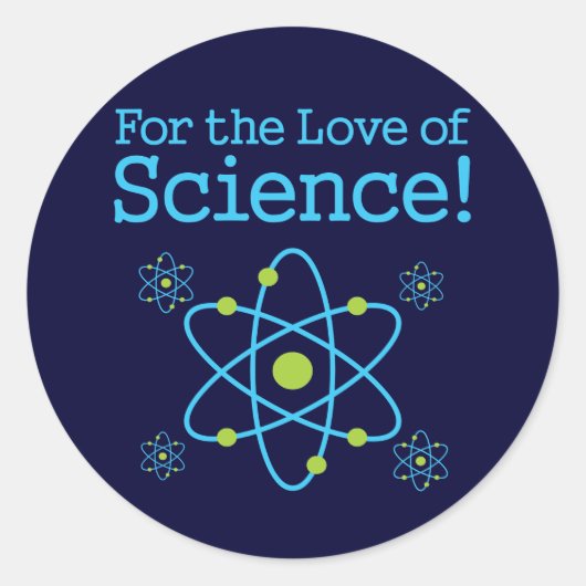 Sticker Rond Pour L'Amour De La Science Atom (Devant)