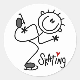 Sticker Rond Pour l'amour des tee-shirts et cadeaux de patinage