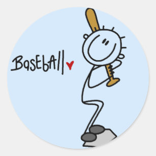 Sticker Rond Pour l'amour des Tshirts et Cadeaux de Baseball