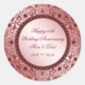 Sticker rond pour le 40e anniversaire du Mariage R (Devant)