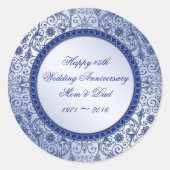 Sticker rond pour le 45e anniversaire du Mariage (Devant)