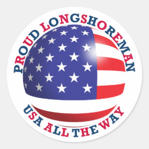 Sticker rond pour longshoreman fier