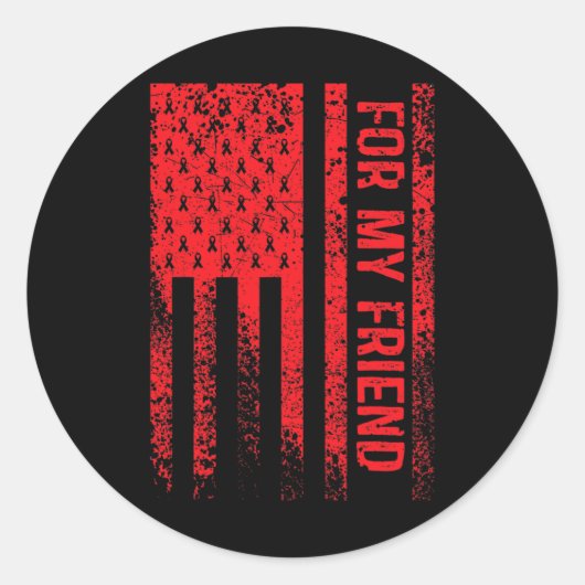 Sticker Rond Pour mon ami Sensibilisation au cancer du sang (Devant)