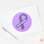 Sticker Rond Pour mon frère (ruban pourpre) (Enveloppe)