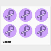 Sticker Rond Pour mon frère (ruban pourpre) (Feuille)