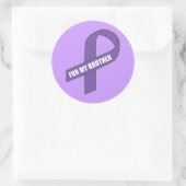 Sticker Rond Pour mon frère (ruban pourpre) (Sac)
