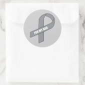 Sticker Rond Pour mon père (ruban Gris / Conscience de l'argent (Sac)