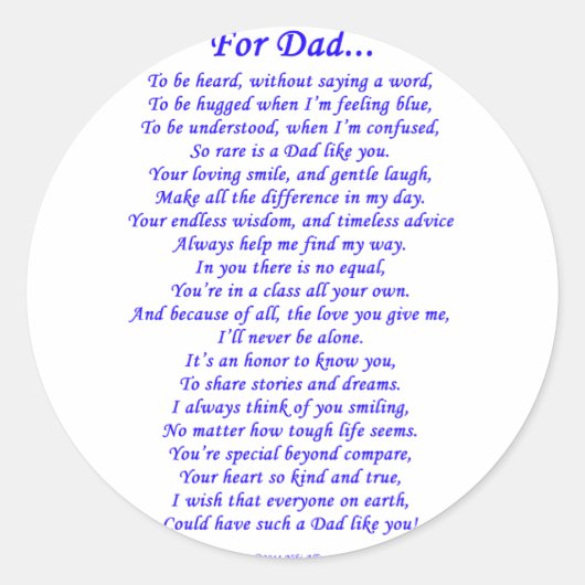 Sticker Rond Pour papa (Devant)