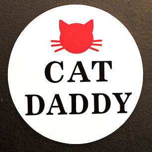 Sticker rond pour papa chat