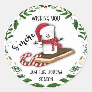 Sticker Rond pour plus de joie cette saison des fêtes notez ca