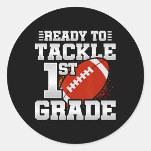 Sticker Rond Pour s'attaquer 1ère année - 1er jour de l'école -