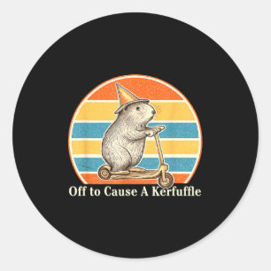 Sticker Rond Pour semer la pagaille Funny Groundhog Scooter C