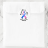Sticker rond pour survivante du cancer du sein mas (Sac)