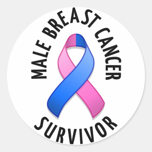 Sticker rond pour survivante du cancer du sein mas (Devant)