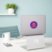 Sticker rond pour toiles d'araignées et têtes de p (Ordinateur portable sur le bureau)