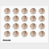 Sticker Rond Pour toujours dans nos coeurs Photo Funérailles (Feuille)