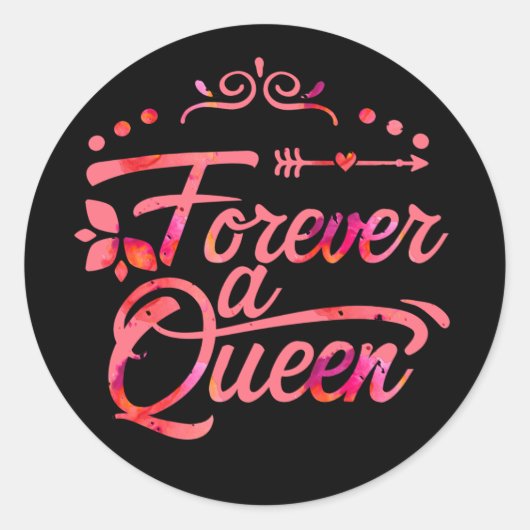 Sticker Rond Pour toujours un sac cadeau Queen (Devant)