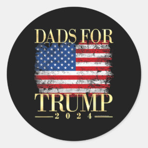 Sticker Rond Pour Trump 2024 Fête des pères Don Pro Donald Trum