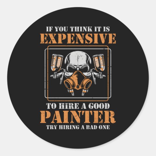 Sticker Rond Pour Un Peintre De Voiture (Devant)