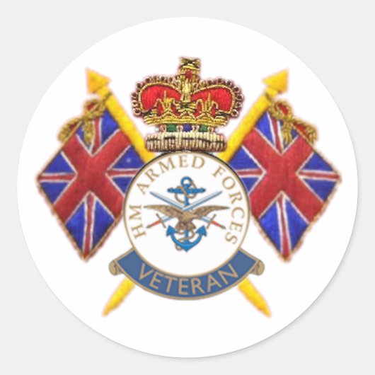 Sticker rond pour vétéran (Devant)