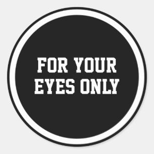 Sticker Rond Pour vos yeux seulement enveloppe de bureau cachet