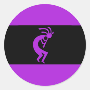Sticker Rond Pourpre de Kokopelli