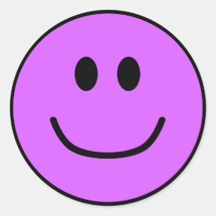 Sticker Rond Pourpre de sourire 0002 d'autocollants de visage