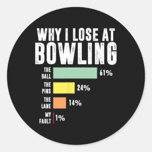 Sticker Rond Pourquoi j'ai perdu à Bowling