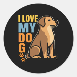 Sticker Rond Pourquoi j'aime mon chien � Célébration de design
