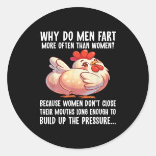 Sticker Rond Pourquoi les hommes lâchent-ils plus de gaz que le