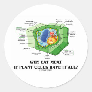 Sticker Rond Pourquoi Manger De La Viande Si Les Cellules Plant