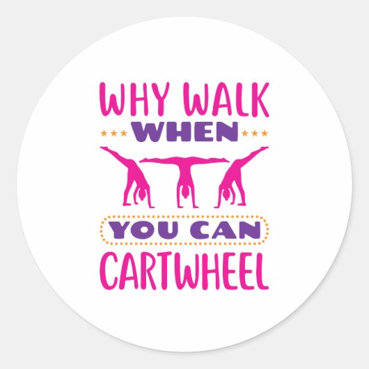 Sticker Rond Pourquoi Marcher Quand Vous Pouvez Carrousel (Devant)
