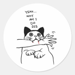 Sticker Rond Pourquoi suis-je en train de dire