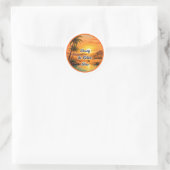 Sticker Rond Poursuite de l'heure dorée Oasis du coucher de sol (Sac)