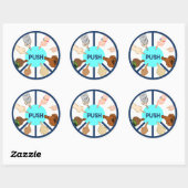 Sticker rond POUSH (Feuille)