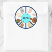 Sticker rond POUSH (Sac)