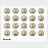 Sticker Rond Poussette grincheuse dans le nid (Feuille)