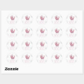 Sticker Rond Poussette Rose (Feuille)