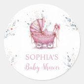 Sticker Rond Poussette Rose (Devant)
