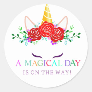 Sticker Rond Poussière Unicorne
