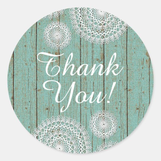 Sticker Rond Poussières Rustiques Crochet sur Merci en bois tur (Devant)