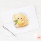 Sticker Rond Poussin Alma Citron (Enveloppe)