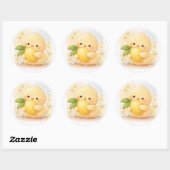 Sticker Rond Poussin Alma Citron (Feuille)