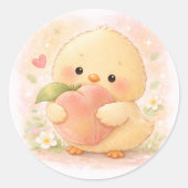 Sticker Rond Poussin Alma Peach (Devant)