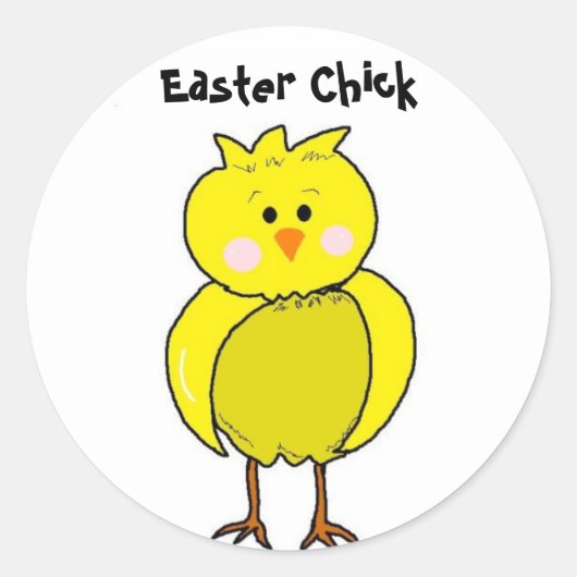 Sticker Rond Poussin de Pâques cool (Devant)